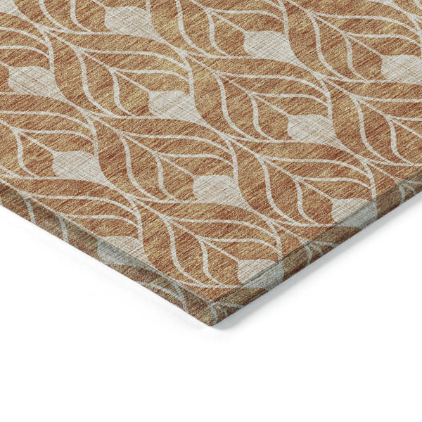 Homeroots 3' Beige And Taupe Geometric Washable Area Rug For Indoor Or Outdoor Use - Stylish And Durable 9' X 12' Polyester 596019