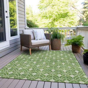 Homeroots 3' Beige And Taupe Geometric Washable Area Rug For Indoor Or Outdoor Use - Stylish And Durable 5' X 8' Polyester 596022