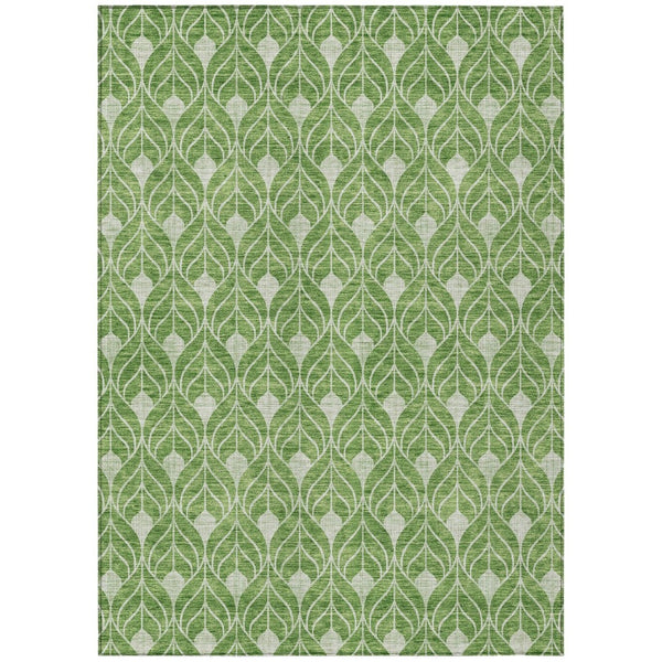 HomeRoots 5' Modern Green Geometric Area Rug – Durable, Washable, Stylish for Indoor & Outdoor Spaces 5' X 8' 596022