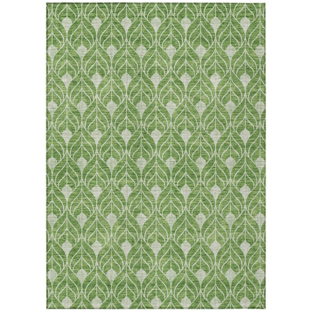 HomeRoots 5' Modern Green Geometric Area Rug – Durable, Washable, Stylish for Indoor & Outdoor Spaces 8' X 10' 596024