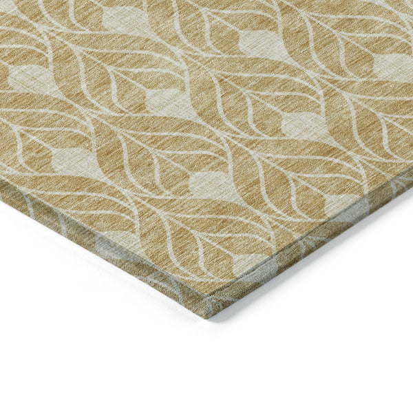 Homeroots 3' Beige And Taupe Geometric Washable Area Rug For Indoor Or Outdoor Use - Stylish And Durable 3' X 5' Polyester 596027