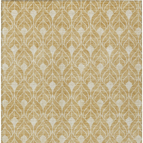 Homeroots 3' Beige And Taupe Geometric Washable Area Rug For Indoor Or Outdoor Use - Stylish And Durable 8' X 10' Polyester 596030