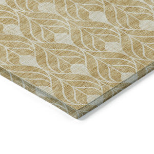Homeroots 3' Beige And Taupe Geometric Washable Area Rug For Indoor Or Outdoor Use - Stylish And Durable 8' X 10' Polyester 596030