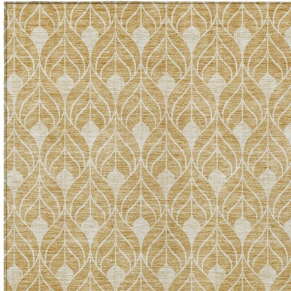 Homeroots 3' Beige And Taupe Geometric Washable Area Rug For Indoor Or Outdoor Use - Stylish And Durable 8' X 10' Polyester 596030