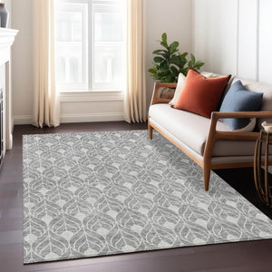 Homeroots 3' Beige And Taupe Geometric Washable Area Rug For Indoor Or Outdoor Use - Stylish And Durable 3' X 5' Polyester 596033