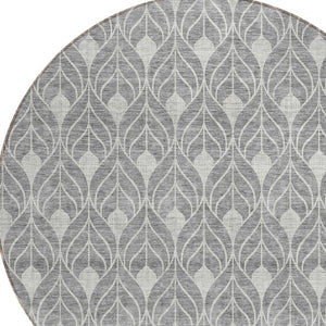 Homeroots 3' Beige And Taupe Geometric Washable Area Rug For Indoor Or Outdoor Use - Stylish And Durable 8' Round Polyester 596035