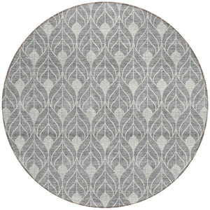 Homeroots 3' Beige And Taupe Geometric Washable Area Rug For Indoor Or Outdoor Use - Stylish And Durable 8' Round Polyester 596035