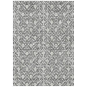 HomeRoots 5' Modern Gray Geometric Washable Area Rug for Indoor and Outdoor Spaces - Durable & Stylish Design 8' X 10' 596036