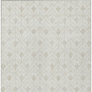 Homeroots 3' Beige And Taupe Geometric Washable Area Rug For Indoor Or Outdoor Use - Stylish And Durable 3' X 5' Polyester 596039