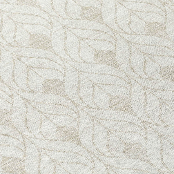 Homeroots 3' Beige And Taupe Geometric Washable Area Rug For Indoor Or Outdoor Use - Stylish And Durable 8' Round Polyester 596041