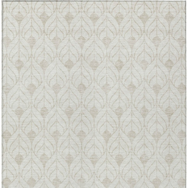 Homeroots 3' Beige And Taupe Geometric Washable Area Rug For Indoor Or Outdoor Use - Stylish And Durable 10' X 14' Polyester 596044