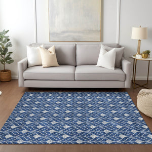 Homeroots 3' Beige And Taupe Geometric Washable Area Rug For Indoor Or Outdoor Use - Stylish And Durable 3' X 5' Polyester 596045