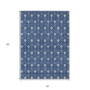 Homeroots 3' Beige And Taupe Geometric Washable Area Rug For Indoor Or Outdoor Use - Stylish And Durable 5' X 8' Polyester 596046