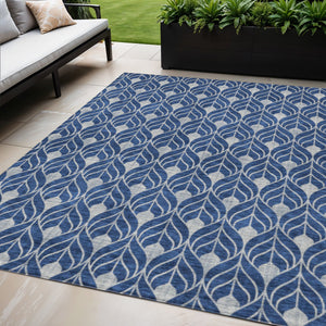 Homeroots 3' Beige And Taupe Geometric Washable Area Rug For Indoor Or Outdoor Use - Stylish And Durable 5' X 8' Polyester 596046