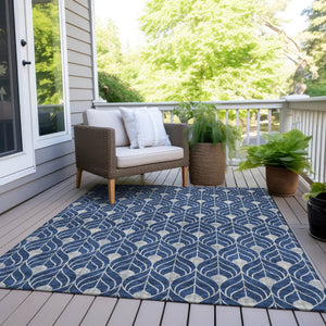 Homeroots 3' Beige And Taupe Geometric Washable Area Rug For Indoor Or Outdoor Use - Stylish And Durable 5' X 8' Polyester 596046