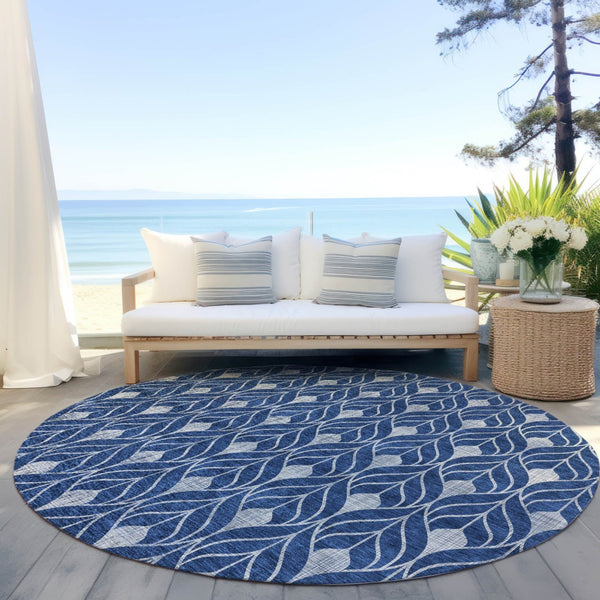 Homeroots 3' Beige And Taupe Geometric Washable Area Rug For Indoor Or Outdoor Use - Stylish And Durable 8' Round Polyester 596047