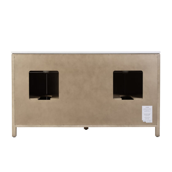 Butler Specialty Butler Nora 60-inch Double Sink Vanity Set With Quartz Top & Wood Finish – Elegant Bathroom Solution Light Brown Mdf,Acacia,Plywood,White Quartz,Ceramic,Pine,Veneers,Composite Wood 5960492-butler