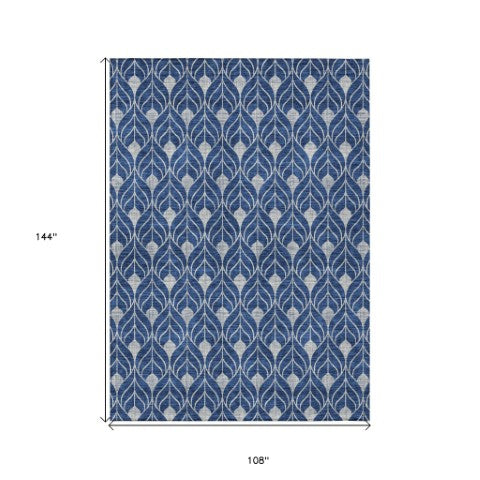 Homeroots 3' Beige And Taupe Geometric Washable Area Rug For Indoor Or Outdoor Use - Stylish And Durable 9' X 12' Polyester 596049