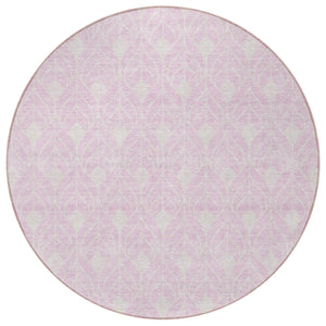 Homeroots 3' Beige And Taupe Geometric Washable Area Rug For Indoor Or Outdoor Use - Stylish And Durable 8' Round Polyester 596053