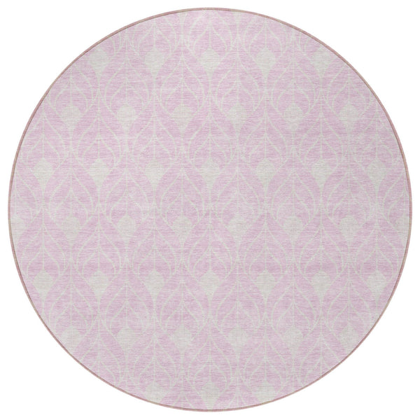 Homeroots 3' Beige And Taupe Geometric Washable Area Rug For Indoor Or Outdoor Use - Stylish And Durable 8' Round Polyester 596053