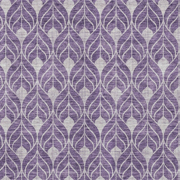 HomeRoots 5' Vibrant Purple and Ivory Geometric Washable Area Rug for Indoor and Outdoor High-Traffic Spaces 8' X 10' 596060