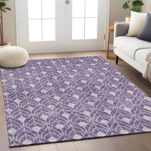 Homeroots 3' Beige And Taupe Geometric Washable Area Rug For Indoor Or Outdoor Use - Stylish And Durable 8' X 10' Polyester 596060