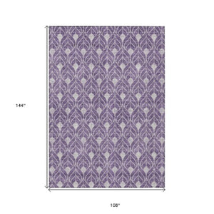 Homeroots 3' Beige And Taupe Geometric Washable Area Rug For Indoor Or Outdoor Use - Stylish And Durable 9' X 12' Polyester 596061