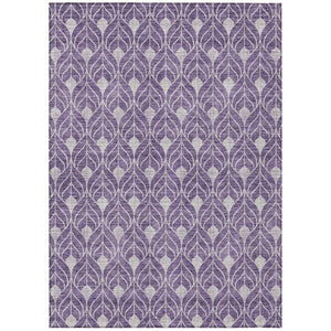 HomeRoots 9' X 12' Purple and Ivory Geometric Area Rug - Stylish, Washable, Durable for Indoor & Outdoor Use 596061