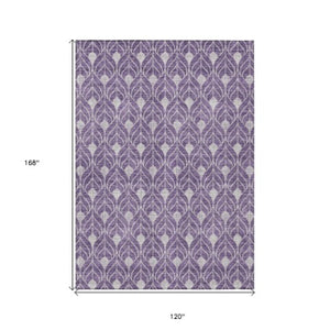 Homeroots 3' Beige And Taupe Geometric Washable Area Rug For Indoor Or Outdoor Use - Stylish And Durable 10' X 14' Polyester 596062