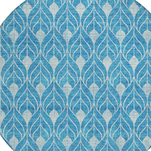 Homeroots 3' Beige And Taupe Geometric Washable Area Rug For Indoor Or Outdoor Use - Stylish And Durable 8' Round Polyester 596065