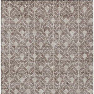 Homeroots 3' Beige And Taupe Geometric Washable Area Rug For Indoor Or Outdoor Use - Stylish And Durable 3' X 5' Polyester 596069