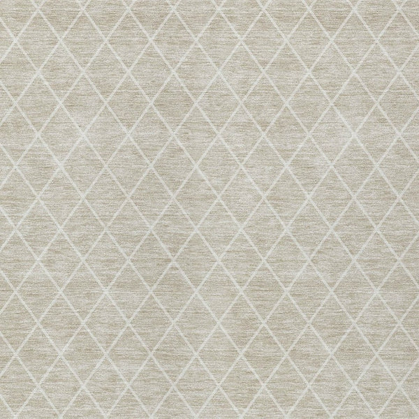Homeroots 3' Beige And Ivory Geometric Washable Area Rug For Indoor And Outdoor Spaces - Durable Design! 5' X 8' Polyester 596076