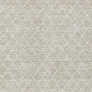 Homeroots 3' Beige And Ivory Geometric Washable Area Rug For Indoor And Outdoor Spaces - Durable Design! 8' X 10' Polyester 596078