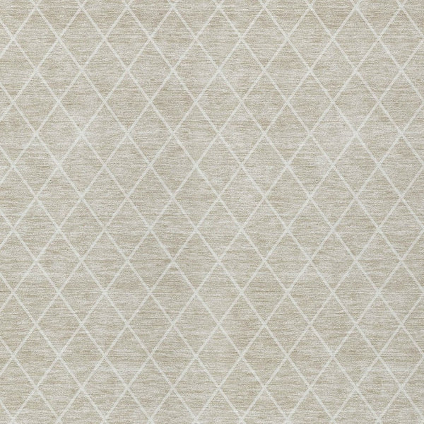 Homeroots 3' Beige And Ivory Geometric Washable Area Rug For Indoor And Outdoor Spaces - Durable Design! 8' X 10' Polyester 596078