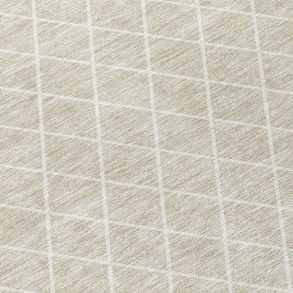 Homeroots 3' Beige And Ivory Geometric Washable Area Rug For Indoor And Outdoor Spaces - Durable Design! 9' X 12' Polyester 596079