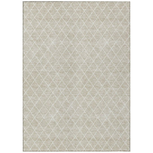 HomeRoots 5' Versatile Beige and Ivory Geometric Area Rug - Durable, Washable, Perfect for Indoor/Outdoor Use 10' X 14' 596080