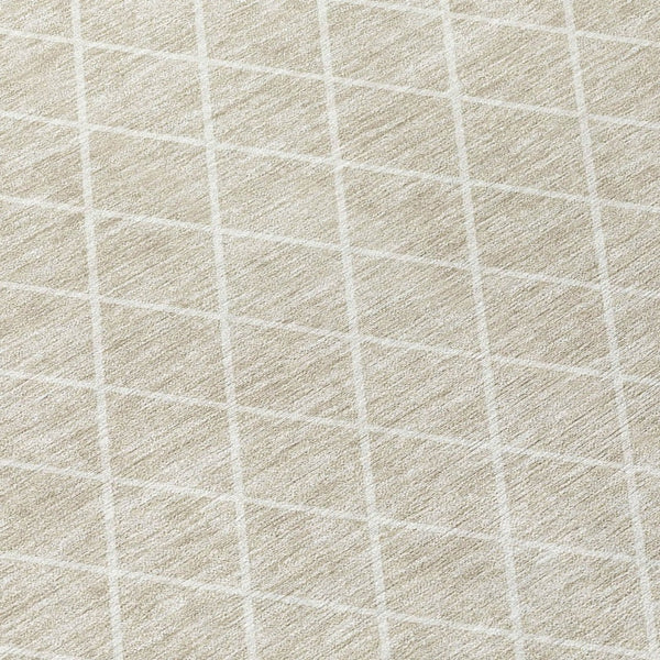 HomeRoots 5' Versatile Beige and Ivory Geometric Area Rug - Durable, Washable, Perfect for Indoor/Outdoor Use 10' X 14' 596080