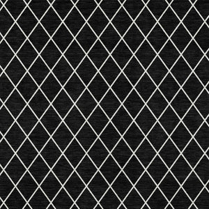 HomeRoots 5' Modern Black and Ivory Geometric Area Rug - Durable, Washable Design for Indoor and Outdoor Use 5' X 8' 596082