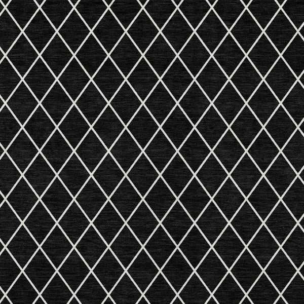 HomeRoots 5' Modern Black and Ivory Geometric Area Rug - Durable, Washable Design for Indoor and Outdoor Use 5' X 8' 596082