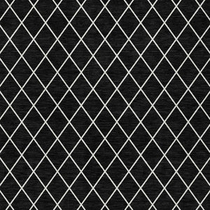 HomeRoots 5' Modern Black and Ivory Geometric Area Rug - Durable, Washable Design for Indoor and Outdoor Use 8' X 10' 596084