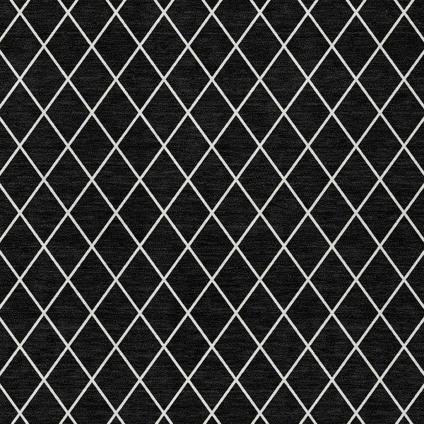 HomeRoots 5' Modern Black and Ivory Geometric Area Rug - Durable, Washable Design for Indoor and Outdoor Use 8' X 10' 596084