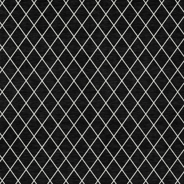 HomeRoots 9' X 12' Stylish Black and Ivory Geometric Indoor Outdoor Rug - Durable, Washable & Versatile Design 596085