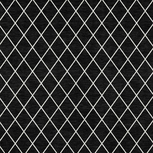 HomeRoots 9' X 12' Stylish Black and Ivory Geometric Indoor Outdoor Rug - Durable, Washable & Versatile Design 596085