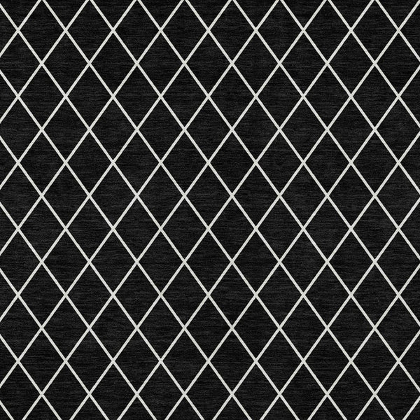 HomeRoots 9' X 12' Stylish Black and Ivory Geometric Indoor Outdoor Rug - Durable, Washable & Versatile Design 596085