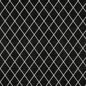 HomeRoots 5' Modern Black and Ivory Geometric Area Rug - Durable, Washable Design for Indoor and Outdoor Use 10' X 14' 596086