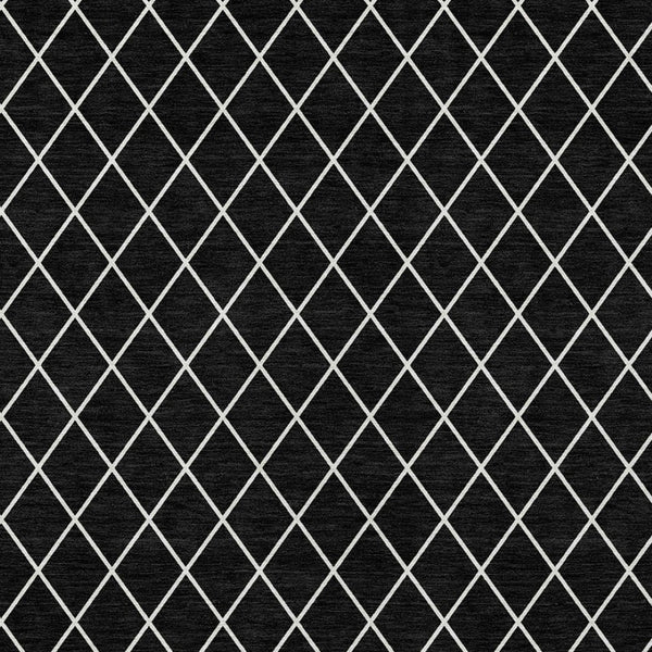 HomeRoots 5' Modern Black and Ivory Geometric Area Rug - Durable, Washable Design for Indoor and Outdoor Use 10' X 14' 596086