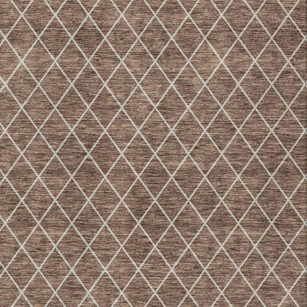 Homeroots 3' Beige And Ivory Geometric Washable Area Rug For Indoor And Outdoor Spaces - Durable Design! 3' X 5' Polyester 596087