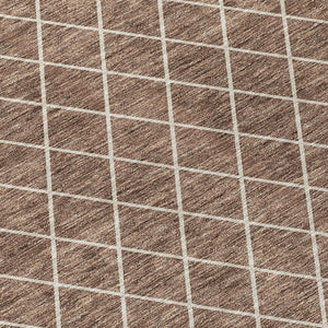 Homeroots 3' Beige And Ivory Geometric Washable Area Rug For Indoor And Outdoor Spaces - Durable Design! 9' X 12' Polyester 596091