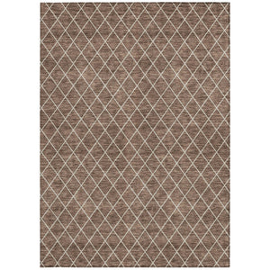 Homeroots 3' Beige And Ivory Geometric Washable Area Rug For Indoor And Outdoor Spaces - Durable Design! 10' X 14' Polyester 596092