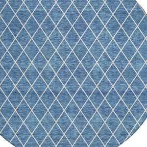 Homeroots 3' Beige And Ivory Geometric Washable Area Rug For Indoor And Outdoor Spaces - Durable Design! 8' Round Polyester 596095